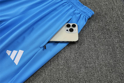 2025/26 Real Madrid Light Blue Half Pull Training Suit (Adults&Kids)