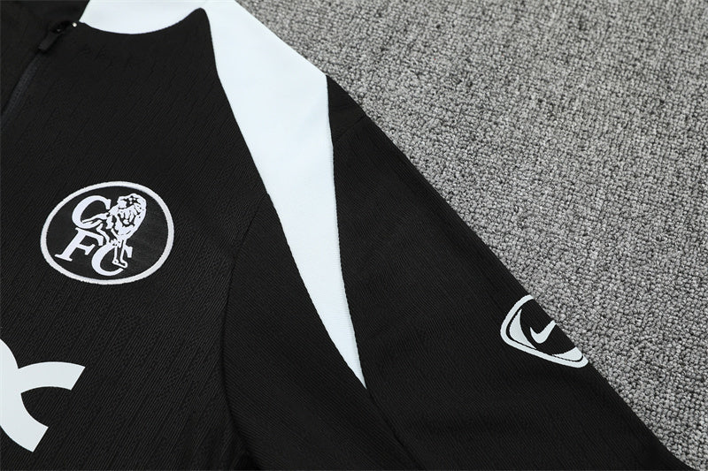 2025/26 Chelsea Black Half Pull Training Suit (Adults&Kids)