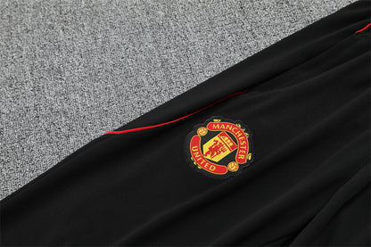 2025/26 Manchester United Red Black Half Pull Training Suit (Adults&Kids)