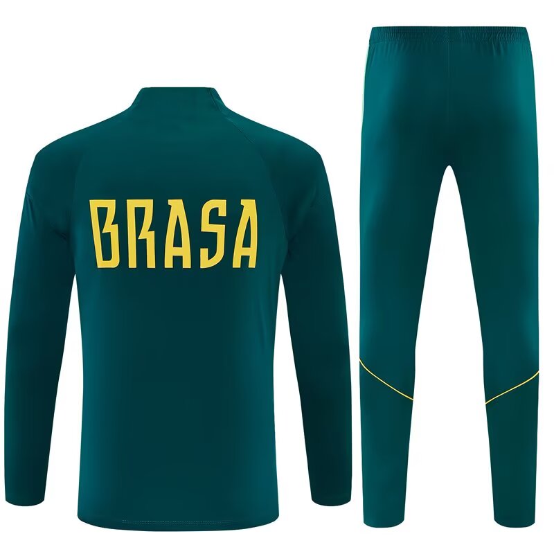 2026/27 Brazil Dark Green Half Pull Training Suit back