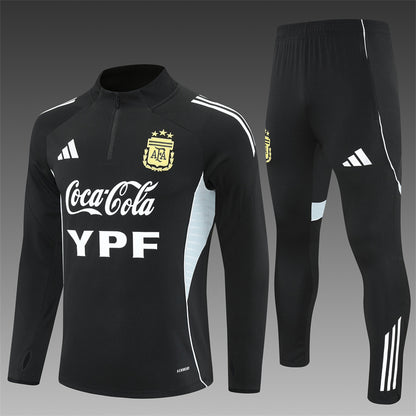 2025/26 Argentina Black Half Pull Training Suit (Adults&Kids)