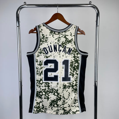 MN Hot Pressed Retro Jersey: SW Spurs 2013/14 Camo 21 # Duncan