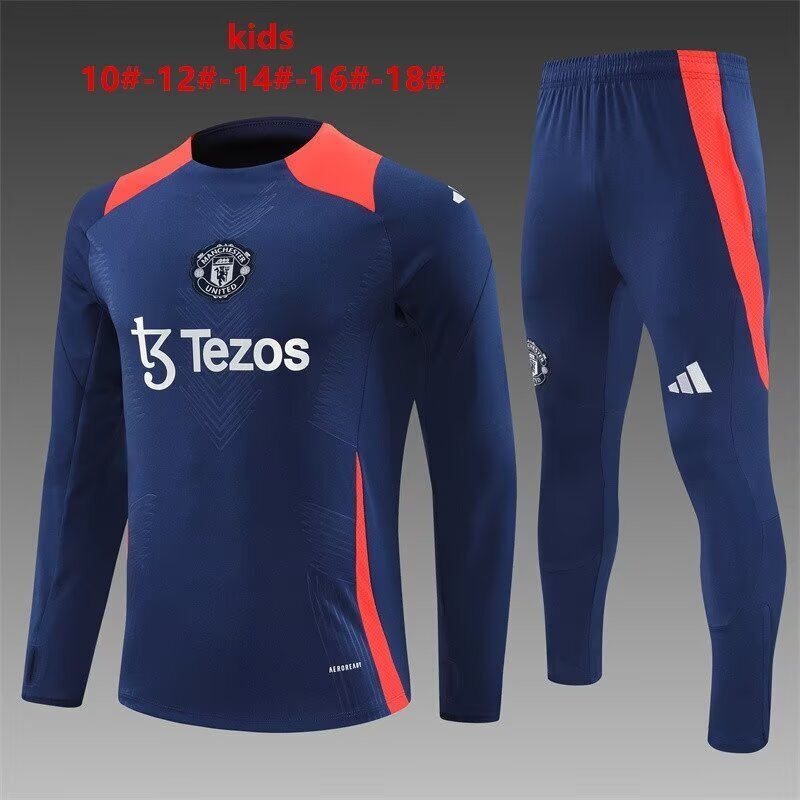 Manchester United Kids Training Suit – Navy & Red Edition
