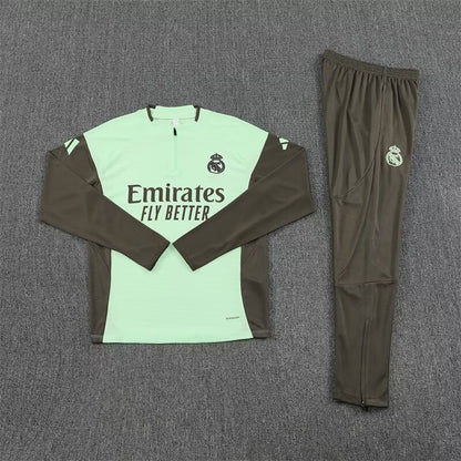 Real Madrid Light Green Half Pull Training Suit S-XXL