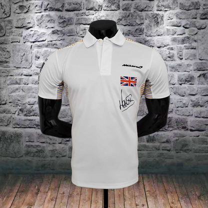 F1 McLaren White Polo Shirt – Sizes S to 5XL