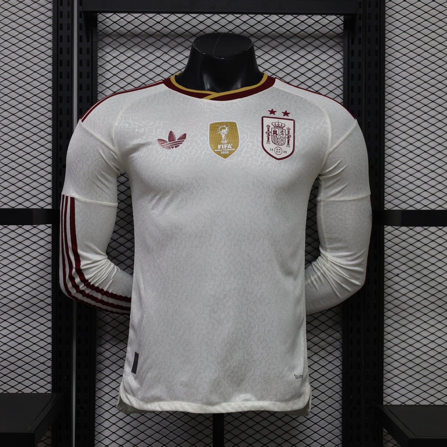 2026 Spain away long sleeved 2-star With World Champions Patch Player version World Cup jersey S-3XL