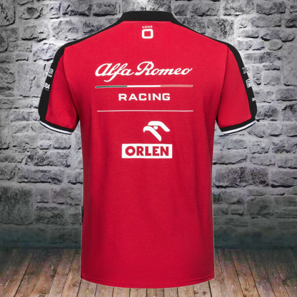 Alfa Romeo F1 Team Polo Shirt – Red/White/Black Edition S–5XL