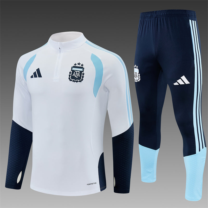 2026/27 Argentina White Half Pull Training Suit