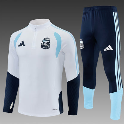 2026/27 Argentina White Half Pull Training Suit