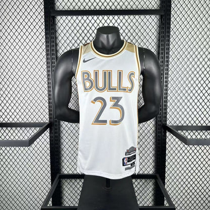 NBA Chicago Bulls White Jersey – #23 Gold Edition