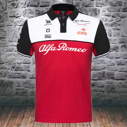 Alfa Romeo F1 Team Polo Shirt – Red/White/Black Edition S–5XL