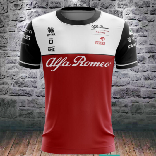 Alfa Romeo F1 Team Racing T-Shirt – Red/White/Black Edition S–5XL