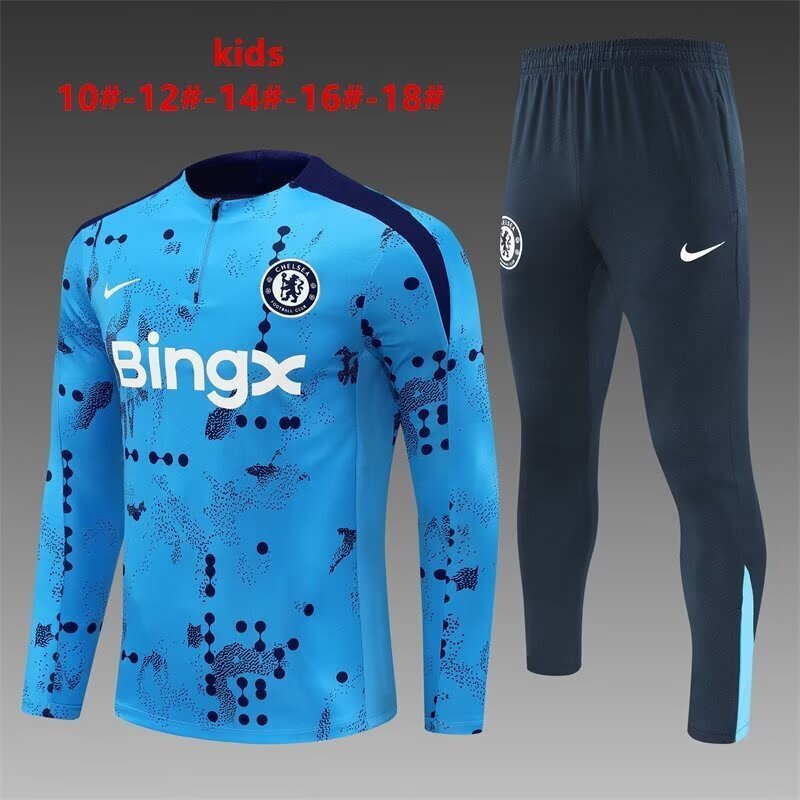 Chelsea Kids Training Suit – Sky Blue Pattern