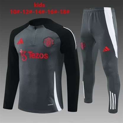 Manchester United Kids Training Suit – Grey/Black Edition