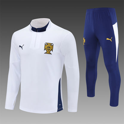 2025/26 Portugal White Half Pull Training Suit (Adults&Kids)