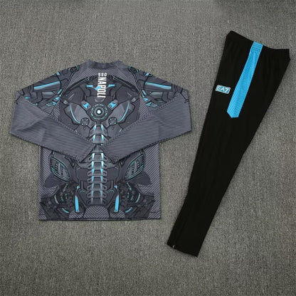 25/26 Napoli Black-Gray Half-Zip Training Suit