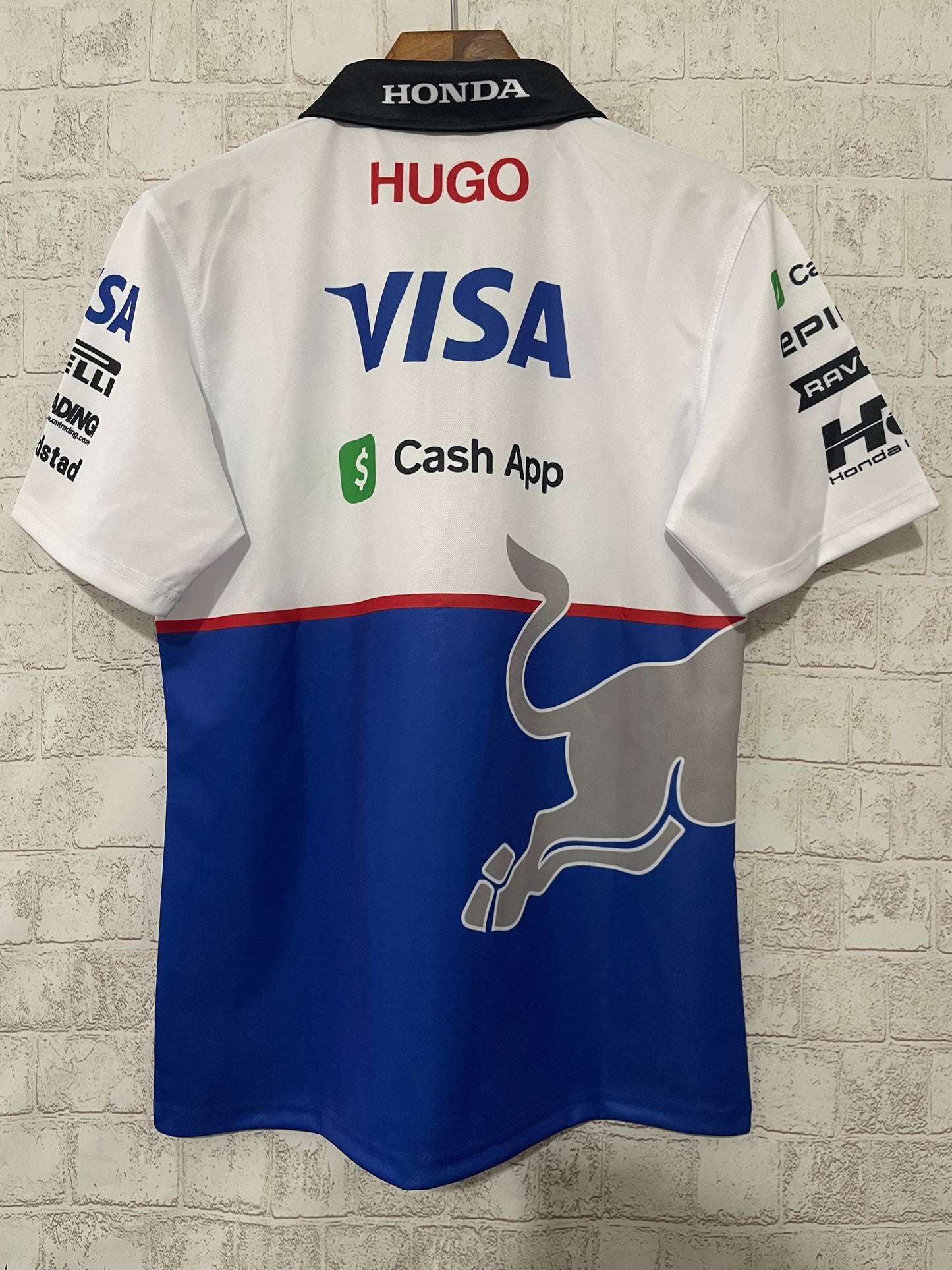 Red Bull Racing Team Polo Shirt – White & Blue (S–5XL, Unisex)