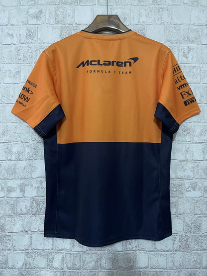 McLaren F1  Team T-Shirt – Round Neck Papaya & Navy (S–5XL, Unisex)