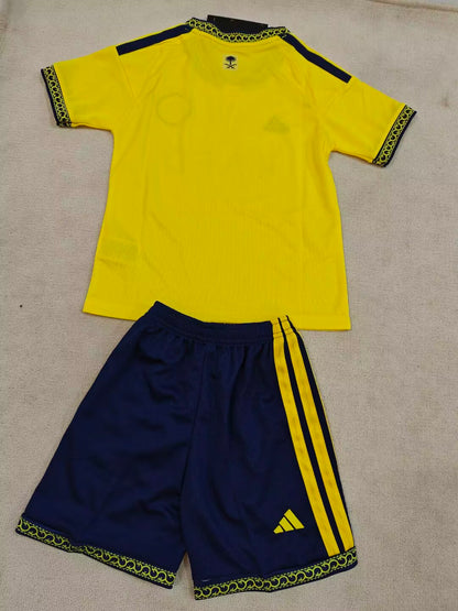 2026/27 Kids Al-Nassr Home fan version Soccer Jersey&Size 16-30