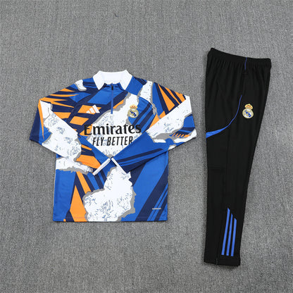 2025/26 Real Madrid Huanglan Half Pull Training Suit (Adults&Kids)