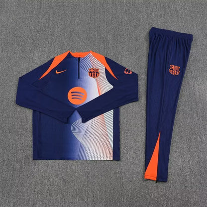 Barcelona Blue Orange Half Pull Training Suit S-XXL