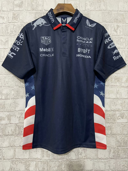 Red Bull Racing F1 2024 Team Polo Shirt – USA Edition (S–5XL, Unisex)