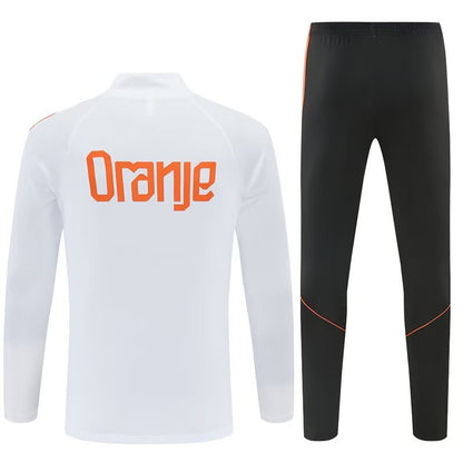 2026/27 Netherlands White Half Pull Training Suit back